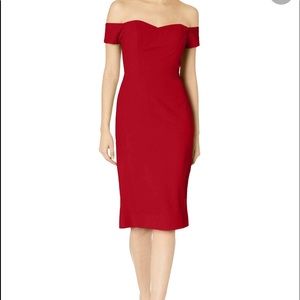 Bailey Off-the-Shoulder Sweetheart Neck Cap Sleeve Sheath Dress